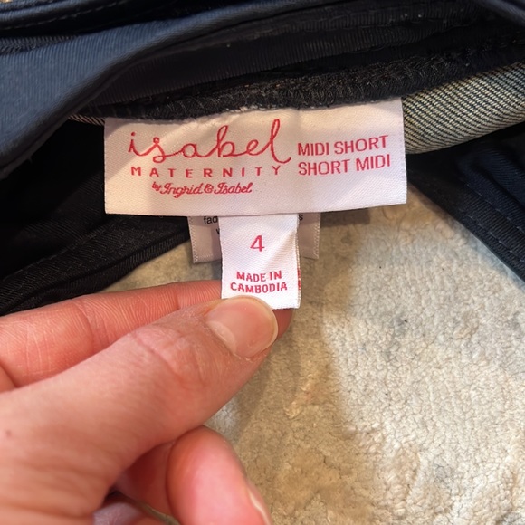 Maternity denim shorts full panel - Picture 3 of 3